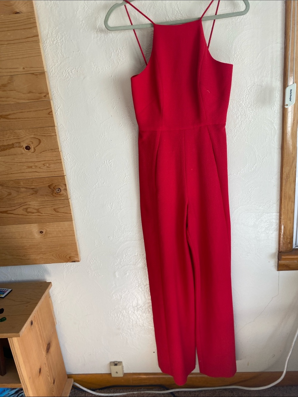 Black Halo Red Spaghetti-Strap Jumpsuit